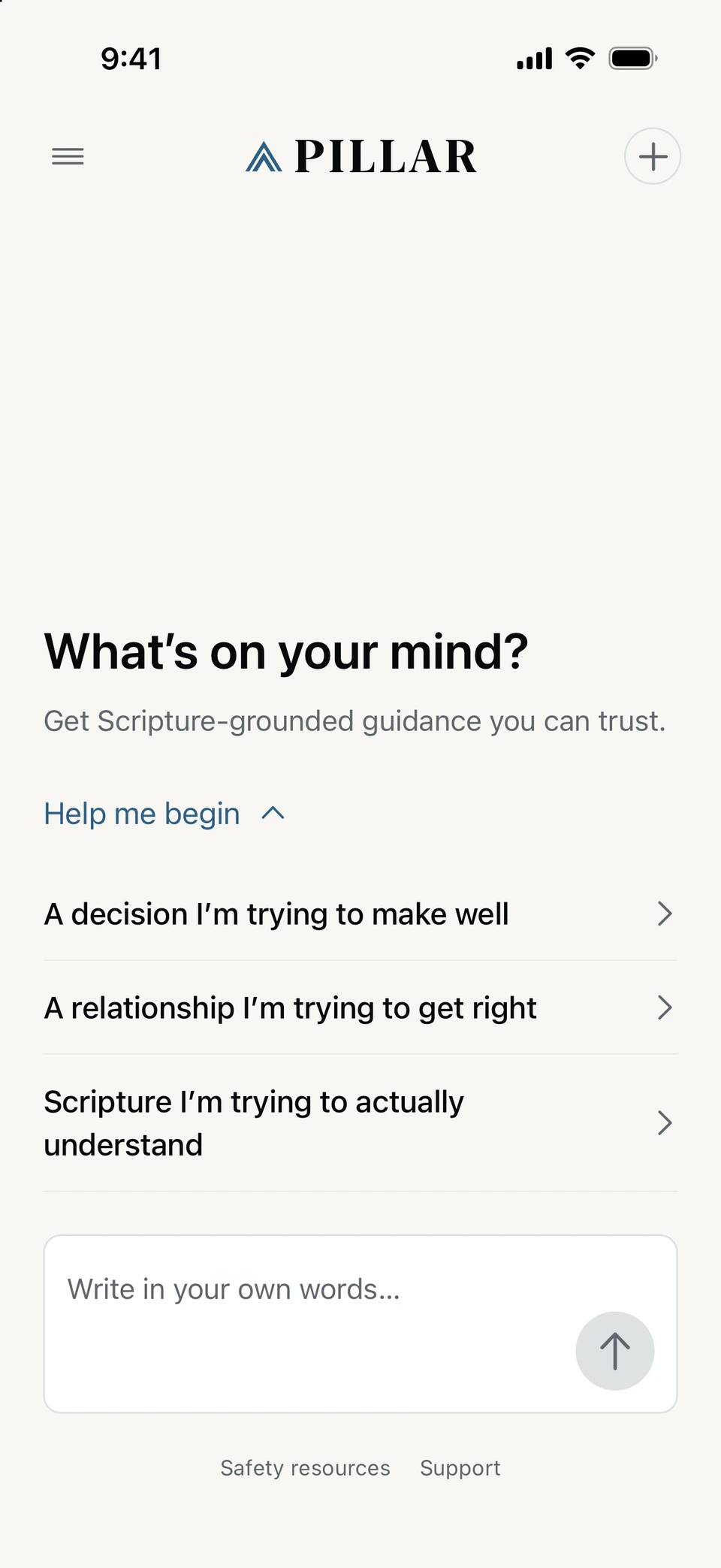 Help me begin: a decision I’m trying to make well, a relationship I’m trying to get right, Scripture I’m trying to actually understand.